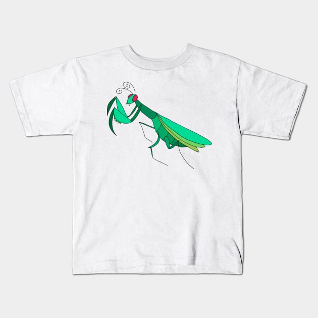 Cute Praying Mantis Kids T-Shirt by saradaboru